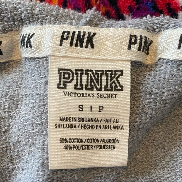 Victoria’s Secret PINK Gray Hoodie with Stripes - Picture 3 of 3